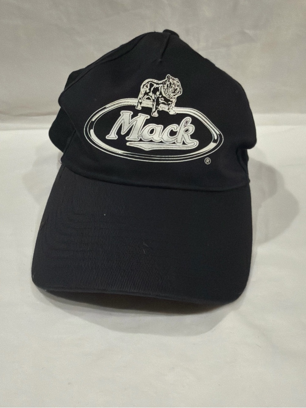 Mack Logo Black Baseball Cap - Embroidered Bulldog Emblem